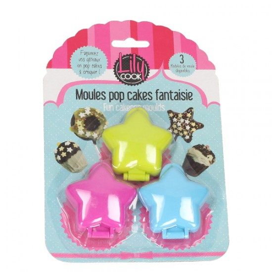 Plastikinės cake pops formelės "Žvaigždutės", 3 vnt.