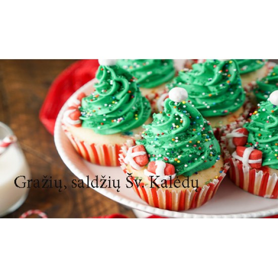 Dāvanu karte "Cupcakes Christmas trees"