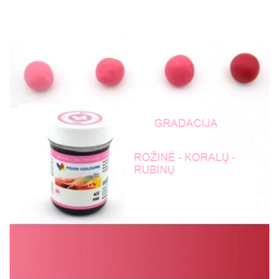 Gēla pārtikas krāsviela - rozā, 30 g