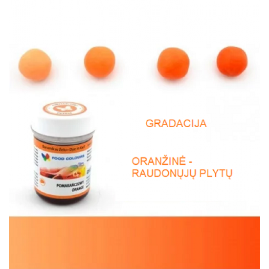 Gēla pārtikas krāsviela - oranža, 35 g