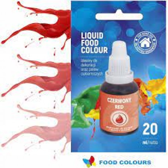 Skysti raudoni maisto dažai Food Colours, 20 ml