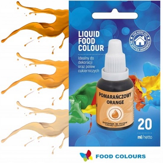 Skysti oranžiniai maisto dažai Food Colours, 20 ml