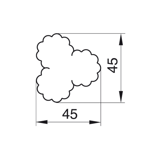 Forma "Āboliņa lapa", 4,5 cm